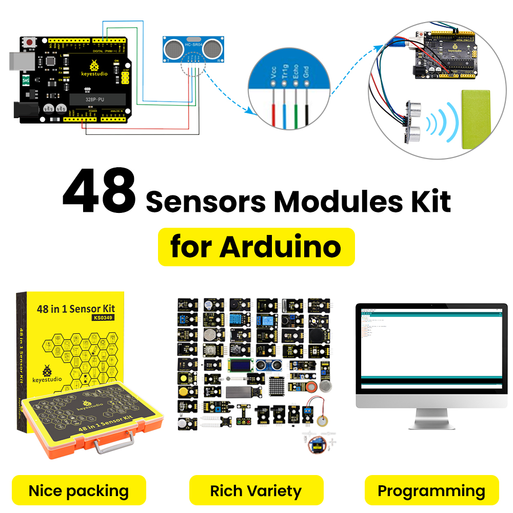 Набор датчиков Keyestudio 48 в – обзор и цена Esp32 Smart Home Kit